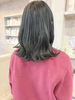 キャアリー(Caary)&nbsp;福山市美容師求人スタッフ募集ブルーブラックカラー透明感カラー