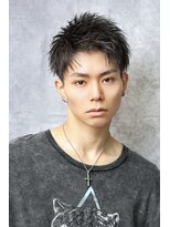 リップス 吉祥寺店 (LIPPS)&nbsp;黒髪短髪ツーブロック刈り上げアップバング