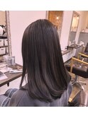 透明感◎暗髪ヘアー　グレージュ　グレー　ベージュ