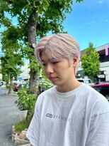 エディ(Edy) メンズセンターパートケアブリーチダブルカラーホワイトベージュ