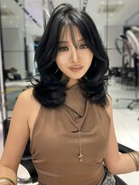 キーン 吉祥寺店(keen)&nbsp;【AYAKA】リッチブラック×ミディアムレイヤーカット/吉祥寺