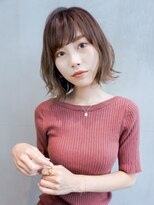 アルバム 銀座(ALBUM GINZA) ラフボブ_セシルカットココアブラウンフリンジウェーブ_77748