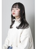 KINGDOM元町/シースルーバング/ロングウルフ/韓国風/レイヤー