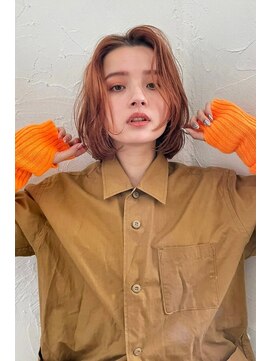 ファム(FAM) タッセルボブ 白髪ぼかし テラコッタ 代官山 中目黒 池尻