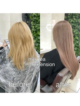 リア 大阪梅田(Ria) ～ミルクティーべージュ　シールエクステ80本～【Ria大阪梅田】