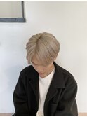 センターパート × ホワイトカラー
