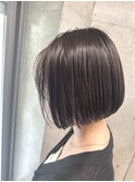 斜めバング/グレージュカラー/デザインカラー/シルキーベージュ