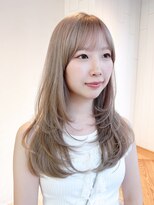 アルバム 池袋(ALBUM) ロングホワイトブロンド顔周りレイヤー美髪_F0374