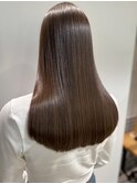 髪質改善ストレートベージュ春夏トレンドカラーモカムース