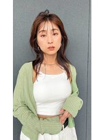 ヘアデザイン ソラ(Sola)&nbsp;くびれレイヤーカット小顔セミロングナチュラルブラウン艶カラー