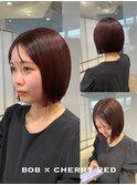 【ボブ×チェリーレッド】