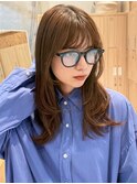 ミディアム/レイヤーカット/顔周りカット/透明感カラー