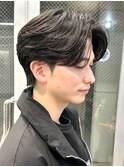 毛流れセンターパートニュアンスパーマ