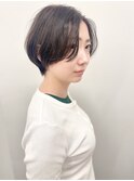 【morio池袋】大人ショート_オリーブカラー_似合わせ