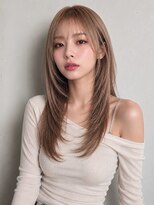 アーティカル 福岡天神(ARTICAL)&nbsp;ハイトーン ミルクティー レイヤーカット シースルーバング 20代
