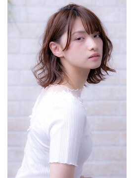 ヘアーアートシフォン 川口東口店(hair art chiffon) ピンクブラウンorグレーベージュの切りっぱなしボブ美髪ヘア