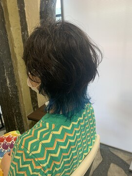 スタジオドーム(studio DOmE) ボブウルフ/インナーカラー/こなれヘア/寒色系カラー/30代/40代