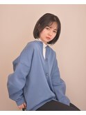 #抜け感ボブ×#透明感カーキグレージュ☆ツヤ髪20代30代40代