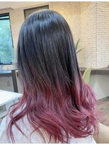 ミコノス(MYKONOS)&nbsp;黒髪ベース×グラデーションチェリーピンク