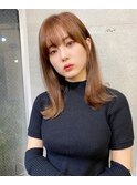 韓国ヘアー/ロブ/大人ガーリー/顔周りレイヤー/ショコラアッシュ