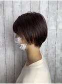【インナーカラー】【ショート】ダークパープルブラウン