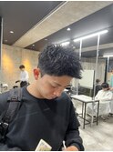 ツーブロックなしグラデーションボックスショート短髪