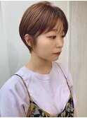 [代々木]ナチュラルピンクスイートAラインの甘辛ショートボブ