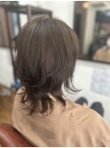 レイヤーカット+グレージュカラー