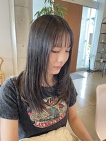 アチーブ ヘア デザイン(achieve hair design) 顔周りレイヤー大人可愛い透明感立体感グレージュエアストレート