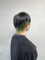 ムスビ(Musubi)&nbsp;インナーカラーライムグリーン×ウルフ