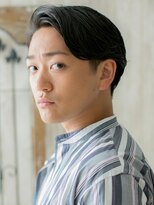 メンズヘア ビーセカンド 草加店(MENS HAIR B-2)&nbsp;七三分けオールバック黒髪モテセミウェットスタイルW草加