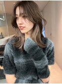 韓国ヘアグレージュカラーブリーチ無し髪質改善イヤリングカラー