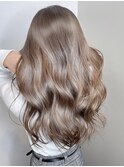 大人可愛いミルクティーベージュブリーチなしゆるふわパーマ
