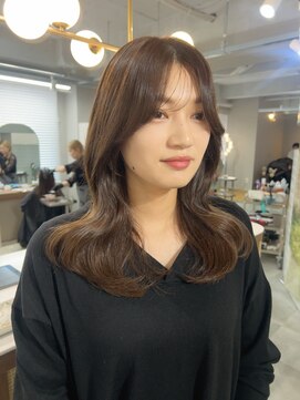 ボタン ハカタ(VOTAN hakata) 【ろみおStyle】シースルーバング/秋色ブラウンカラー