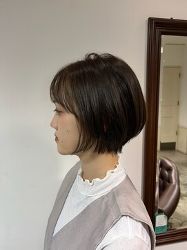 ヌーディー(NUDIE) 似合わせショート×赤みを消すオリーブベージュ