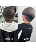 エンドカラー グレー デザインカラー メンズ 個性派