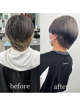 ガルボヘアー 桟橋店(garbo hair) エンドカラー グレー デザインカラー メンズ 個性派