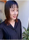 ボブ レイヤーボブ ワイドバング マロンブラウン