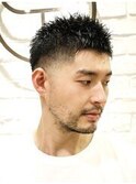 透け感シャギーバーバーナチュラルソフトモヒカンスキンフェード