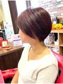 名古屋の美容室actif ミセス  抜け感 丸みショート イメチェン　