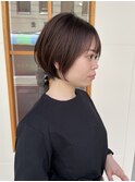 ミルクチョコレートｘ丸みショートボブｘミルクチョコレート