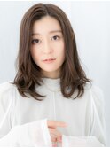 髪質改善アースカラーかき上げこなれセミディb古河20代30代40代