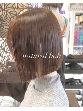 ヘアーアンドメイク サワ 上田本店(SAWA) 20代30代ナチュラルボブココアブラウン小顔サイドバング