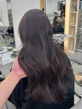 ノク 渋谷(nok) ラベンダーカラーラベンダーグレージュ_黒髪ボブルフネビージュ