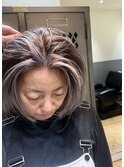 ハイライト　レイヤー ショートヘア　ボブ　くびれレイヤー 