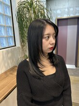 ナインスフロア(9NINTH FLOOR) ダークグレージュ/外国人風顔周りレイヤー/透明感カラー