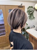 グラデーション/ハイライト/ボブショート/アンブレラカラー