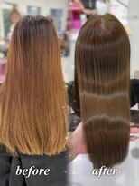 ハピネス 梅田茶屋町店(HAPPINESS)&nbsp;韓国風/レイヤーカット/顔周り/顔まわり/髪質改善/ベージュ