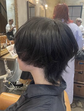 メンズウルフカット