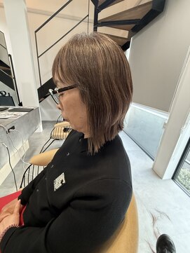 バーチミシマ(BIRCH mishima) 白髪ぼかしハイライト+水素ケアストレート☆圧倒的技術のボブ